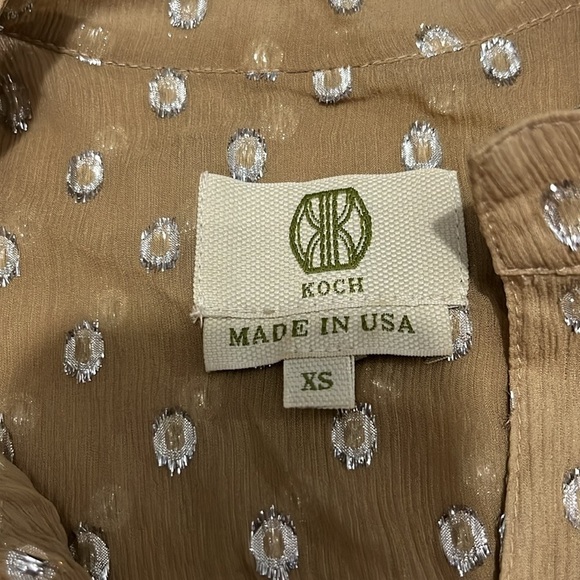 Koch Silk Metallic Blend Sleeveless Blouse Size XS - Picture 3 of 7